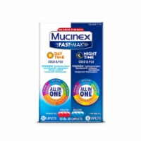 Mucinex Fast-Max Day & Night Cold & Flu Multi-Symptom Relief Medicine Caplets Perspective: Main