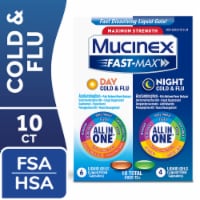 Mucinex Fast Max Maximum Strength Day & Night Cold & Flu Liquid Gels Perspective: Main