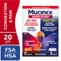 Mucinex Rapid Clear Pain, Headache & Mucus Congestion and Nighttime Caplets Perspective: Main