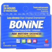 Bonine Motion Sickness Protection, Chewable Tablets, Raspberry - 8 ea