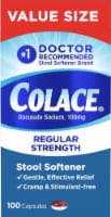 Colace® Value Size Regular Strength Stool Softener Capsules Perspective: Main