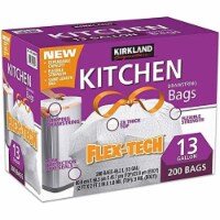 Kirkland 13 Gallon Trash Bag, 200 Count, Multicolor, 200 Count
