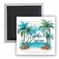 Turks And Caicos Design C Souvenir 2.5 x 2.5-Inch Fridge Magnet 4-Pack