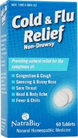 NatraBio  Cold and Flu Relief Non-Drowsy Perspective: front