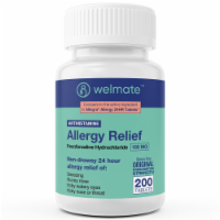 WELMATE Allergy Relief | Fexofenadine HCl 180 mg Non-Drowsy Antihistamine | 200 Count Tablets