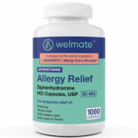 WELMATE Allergy Relief | Diphenhydramine 50 mg | 1000 Count Capsules | Antihistamine