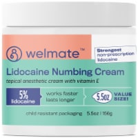 Welmate Lidocaine 5% Numbing Cream | Value Size 5.5 oz Jar | Maximum Strength