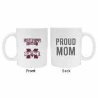 Mississippi State Bulldogs Proud Mom White Ceramic Coffee Mug (White).