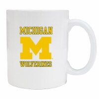 Michigan Wolverines White Ceramic Mug (White).
