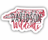 Davidson College Floral State Die Cut Decal 2-Inch