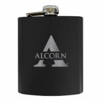Alcorn State Braves Stainless Steel Etched Flask - Choose Your Color Black