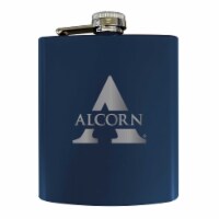 Alcorn State Braves Stainless Steel Etched Flask - Choose Your Color Navy