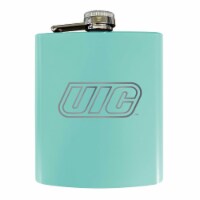 University of Illinois at Chicago Stainless Steel Etched Flask - Choose Your Color Seafoam