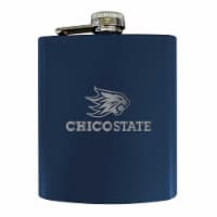 California State University, Chico Stainless Steel Etched Flask - Choose Your Color Navy
