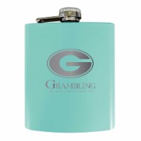 Grambling State Tigers Stainless Steel Etched Flask - Choose Your Color Seafoam