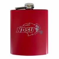 North Dakota State Bison Stainless Steel Etched Flask - Choose Your Color Red