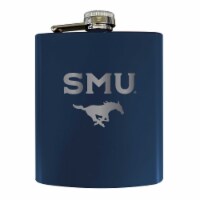 Southern Methodist University Stainless Steel Etched Flask - Choose Your Color Navy
