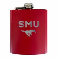Southern Methodist University Stainless Steel Etched Flask - Choose Your Color Red