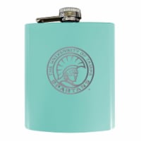 University of Tampa Spartans Stainless Steel Etched Flask - Choose Your Color Seafoam