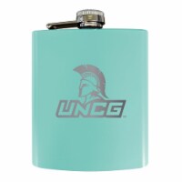 North Carolina Greensboro Spartans Stainless Steel Etched Flask - Choose Your Color Seafoam