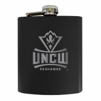 North Carolina Wilmington Seahawks Stainless Steel Etched Flask - Choose Your Color Black