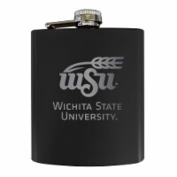 Wichita State Shockers Stainless Steel Etched Flask - Choose Your Color Black