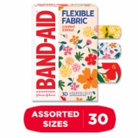 Band-Aid Brand Flexible Fabric Bandages, Wildflower, Assorted Perspective: Main