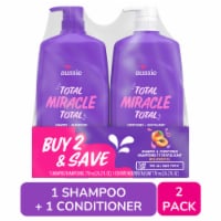 Aussie Total Miracle Shampoo and Conditioner Set with Apricot and Macadamia Oil Paraben Free Perspective: Main