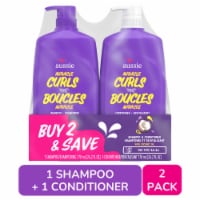 Aussie Miracle Curls Shampoo and Conditioner Set with Coconut Oil Paraben Free Perspective: Main