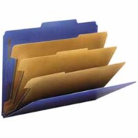 Smead Pressboard Folder,3 Dividers,Blue,PK10 14094 Perspective: Main