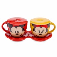 Disney Parks Mouse Ware Mickey And Minnie Tea Cup Salt And Pepper Shaker Set New