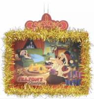 Disney Parks Santa Mickey And Friends Paper Christmas Ornament New With Tag
