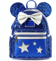 Disney Parks Wishes Come True Blue Minnie Sequined Mini Backpack New With Tag