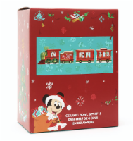 Disney Cheer Mickey Mouse And Friends Holiday Train Bowl Set New With Box
