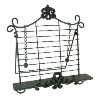 Rustic Metal Fleur De Lis Cookbook Holder Easel Stand