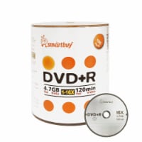 100 Pack Smartbuy 16X DVD+R 4.7GB Logo Top (Non-Printable) Data Video Blank Recordable Disc