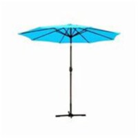 Jeco UBP94-UBF96 9 Ft. Aluminum Patio Market Umbrella Tilt with Crank - Turquoise Fabric & Br