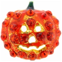 Fantasyard Pumpkin Halloween Crystal Lapel Pin - Orange - 0.875 x 0.875 in.