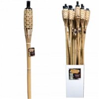 Bulk Buys OL977-48 60 in. Natural Bamboo Wicker Tiki Torch Floor Display, 48 Piece -Pack of 4