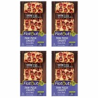 FLATOUT Thin Pizza Crust RUSTIC WHITE, 6 Pack | 4 Count Perspective: Main