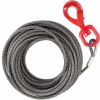 50'X3/8  Fiber Core Winch Cable Self Locking Swivel Hook Tow Truck Local Wire
