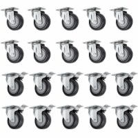 20 Plate Casters 4  Wheels All Swivel And 10 Brake Caster Nation Local