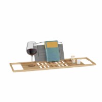 Lavish Home 67-BAMB-1 Bamboo Bath Caddy-Natural Wood Bathtub Tray with Extending Sides