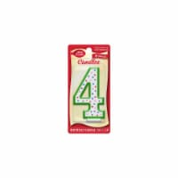 Betty Crocker Numeral Birthday Candle #4, Green (Pack of 18)