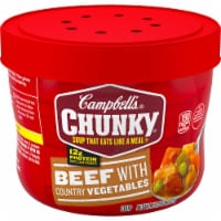 Campbell's Chunky Microwavable Soup, Beef with Country Vegetables Soup, (Pack of 8)