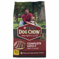Purina Dog Chow Complete Adult Dry Dog Food Kibble Beef Flavor - 18.5 lb. Bag (Pack of 6)