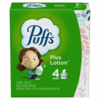Puffs Plus Lotion Facial Tissues, Cube, 4 Boxes (48 Count Each) (Pack of 10)