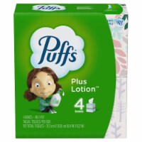 Puffs Plus Lotion Facial Tissues, Cube, 4 Boxes (48 Count Each) (Pack of 6)