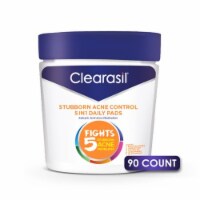 Clearasil Stubborn Acne Control 5 in 1 Daily Facial Cleansing Pads (Pack of 6)