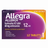 Allegra Allergy, 12 hour, Indoor and Outdoor - 12 tablets (Pack of 18)